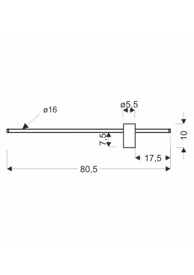 Arian wall light 13 W LED 3000 K gold 80,5 cm - product dimensions