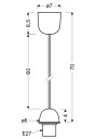 Linka lighting component 1xE27 black 7 cm - product dimensions
