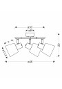 Ginko ceiling light 3xE14 grey 46 cm - product dimensions