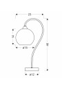 Cesar table lamp 1xE27 silver 23 cm - product dimensions