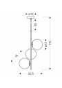 Lampa wisząca Duo 3xE14 złoty 32,5 cm - wymiary produktu