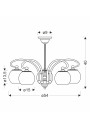 Tores pendant light 5xE27 patynowy 54 cm - product dimensions
