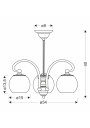 Lampa wisząca Tores 3xE27 patynowy 54 cm - wymiary produktu