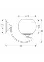 Tores wall light 1xE27 patynowy 30 cm - product dimensions