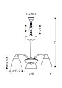 Lampa wisząca Cavallo 3xE27 nikiel mat 45 cm - wymiary produktu