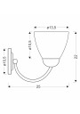 Cavallo wall light 1xE27 nikiel mat 25 cm - product dimensions