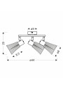 Curtis ceiling light 3xE14 grey 44 cm - product dimensions