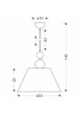 Lampa wisząca Aral 1xE27 czarny 35 cm - wymiary produktu