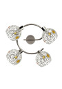 Lampa sufitowa Aron 4xG9 chromowy, kryształ bursztynowy 44 cm