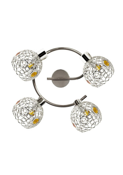Lampa sufitowa Aron 4xG9 chromowy, kryształ bursztynowy 44 cm