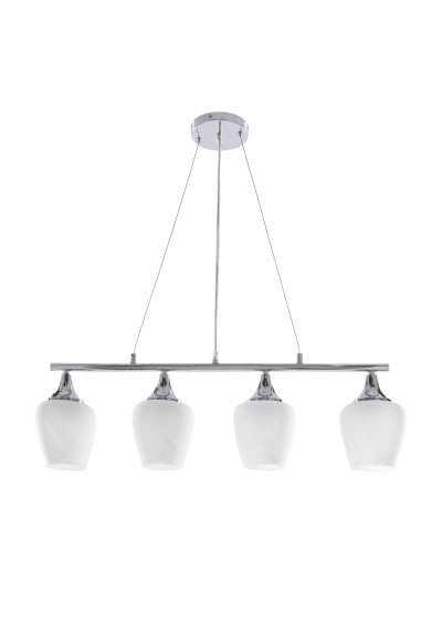 Electra pendant light 4xE27 abażur black, sztyca srebrna 70 cm