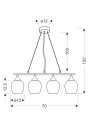Lampa wisząca Electra 4xE27 abażur czarny, sztyca srebrna 70 cm - wymiary produktu
