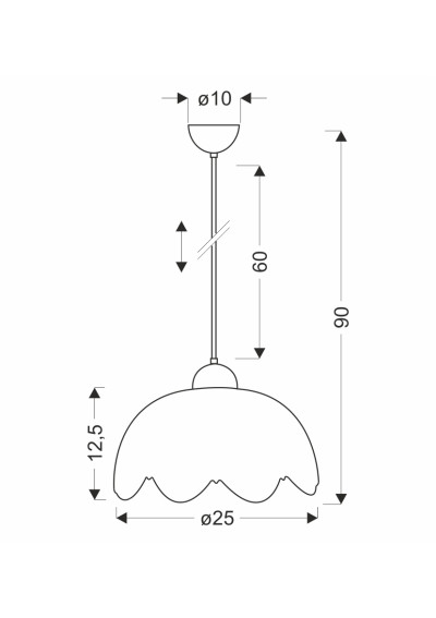Colori pendant light 1xE27 white 25 cm - product dimensions