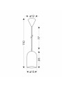Oss pendant light 1xE27 green 15 cm - product dimensions