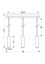 Lampa wisząca Dallas 3xE27 złoty 7 cm - wymiary produktu