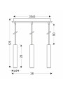 Dallas pendant light 3xE27 gold 7 cm - product dimensions
