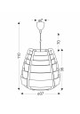 Lampa wisząca Nagoja 1xE27 beżowy 37 cm - wymiary produktu