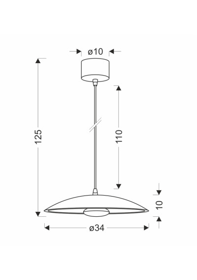 Lampa wisząca Lund 10 W LED 3000 K biały 34 cm - wymiary produktu