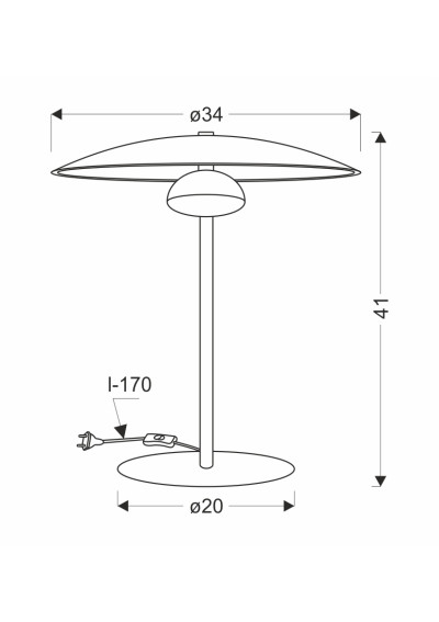 Lampa stołowa Lund 10,5 W LED 3000 K biały 34 cm - wymiary produktu