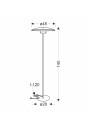 Lund floor lamp 16 W LED 3000 K white 140 cm - product dimensions