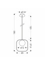 Tula pendant light 1xG9 gold 12 cm - product dimensions