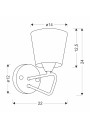 Lampa ścienna Morley 1xE14 czarny 14 cm - wymiary produktu