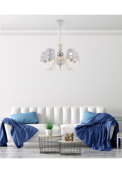 Batley pendant light 5xE14 white 58 cm - product image 1