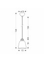 Sewilla pendant light 1xE27 blue 15 cm - product dimensions