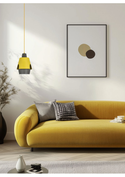 Lampa wisząca Falun 1xE27 żółty 22 cm - zdjęcie produktu 4