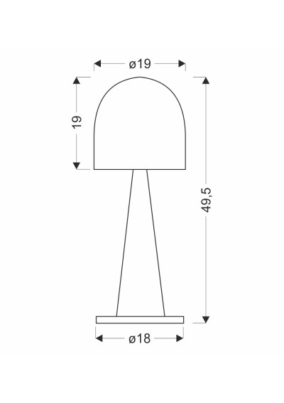 Visby table lamp 1xE27 blue/red 19 cm - product dimensions