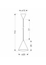 Voss pendant light 1xE27 white 20 cm - product dimensions