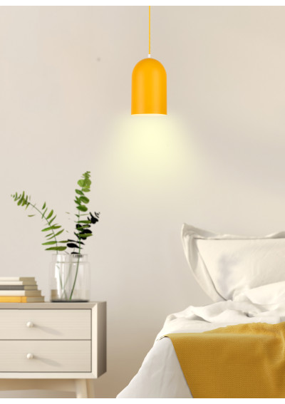 Lampa wisząca Oss 1xE27 żółty 15 cm - zdjęcie produktu 3