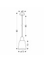 Faro pendant light 1xE27 rózówy 13 cm - product dimensions