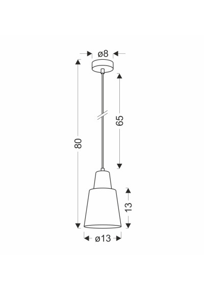 Lampa wisząca Faro 1xE27 rózówy 13 cm - wymiary produktu