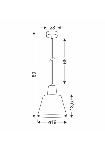 Lampa wisząca Faro 1xE27 zielony 19 cm - wymiary produktu