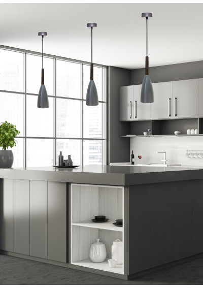 Lampa wisząca Flen 1xE27 szary 12 cm - zdjęcie produktu 3