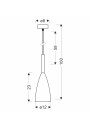 Flen pendant light 1xE27 grey 12 cm - product dimensions