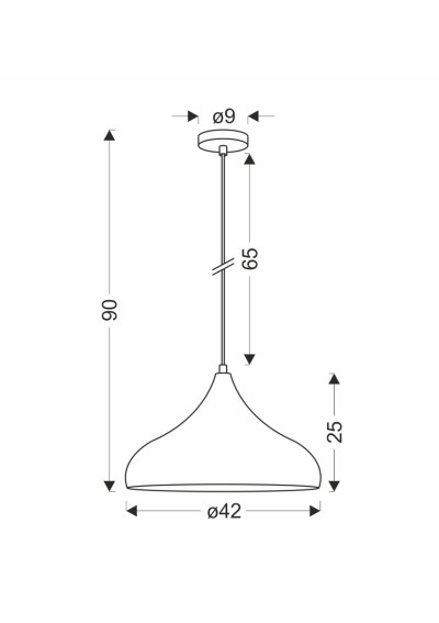 Viborg pendant light 1xE27 black 42 cm - product dimensions