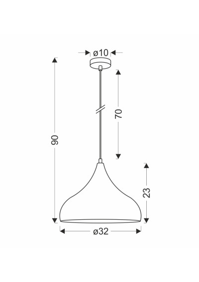 Lampa wisząca Viborg 1xE27 brązowy 32 cm - wymiary produktu