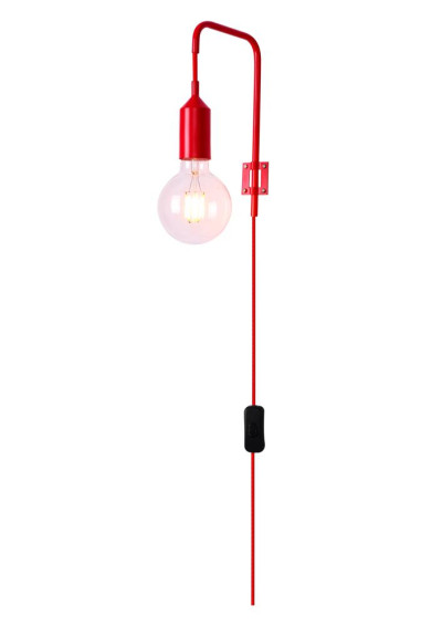 Lampa ścienna Laren 1xE27 czerwony 16 cm