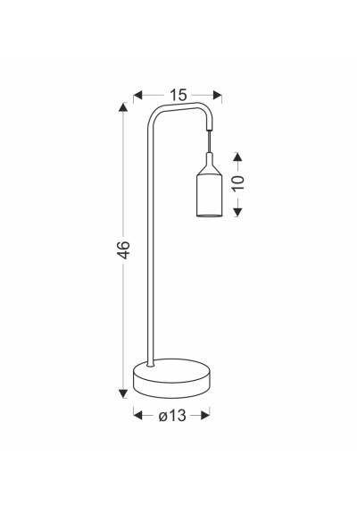 Laren table lamp 1xE27 grey 13 cm - product dimensions