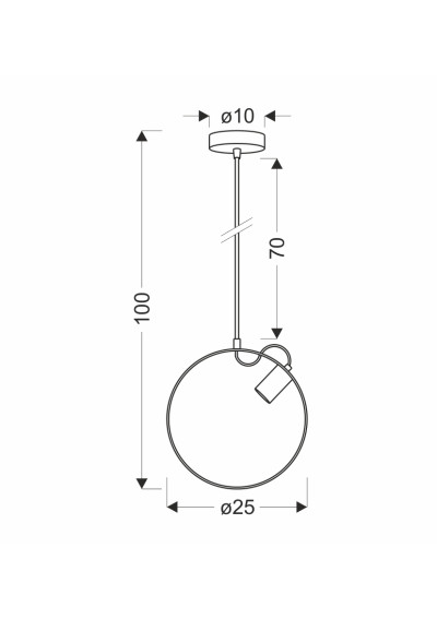 Lampa wisząca Nexo 1xE27 czarny 3 cm - wymiary produktu