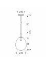 Lampa wisząca Lukka 6 W LED 3000 K chromowy 18 cm - wymiary produktu