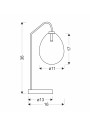Lukka table lamp 1xG9 chabrowy 13 cm - product dimensions