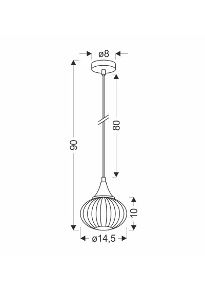 Lampa wisząca Exeter 1xE14 czarny 14,5 cm - wymiary produktu