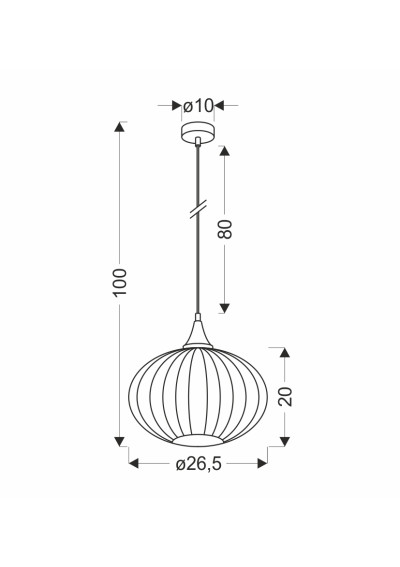 Exeter pendant light 1xE27 black 26,5 cm - product dimensions