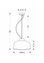 Lampa wisząca Liverpool 1xE27 czarny 26,5 cm - wymiary produktu
