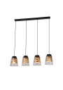 Fresno pendant light 4xE27 black 84 cm