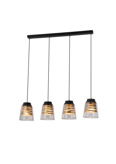 Fresno pendant light 4xE27 black 84 cm