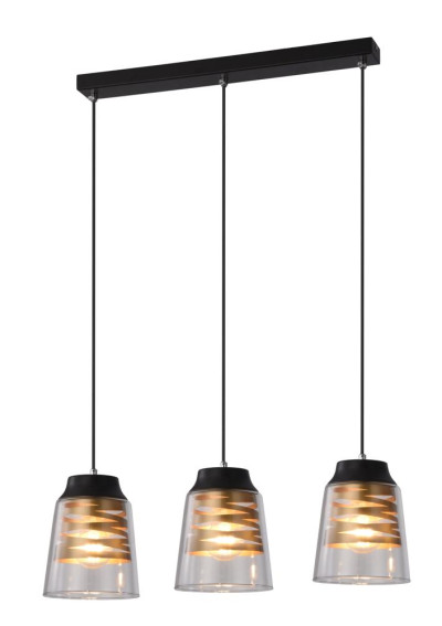 Fresno pendant light 3xE27 black 61 cm
